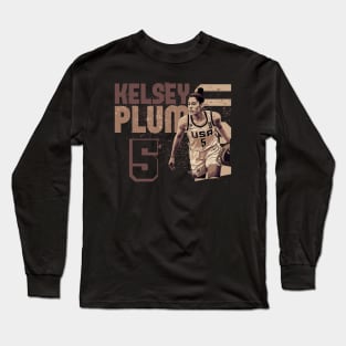 kelsey plum | Brown | Vintage | Wnba | USA Long Sleeve T-Shirt